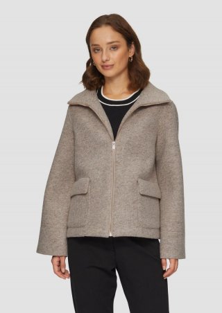 s.Oliver Wollmix-Jacke mit weiten Ärmeln - beige