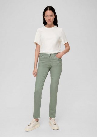 s.Oliver Jeans Betsy / Slim Fit / Mid Rise / Slim Leg - salbeigrün