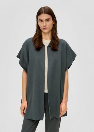 s.Oliver Strickponcho aus Viskosemix - olivgrün