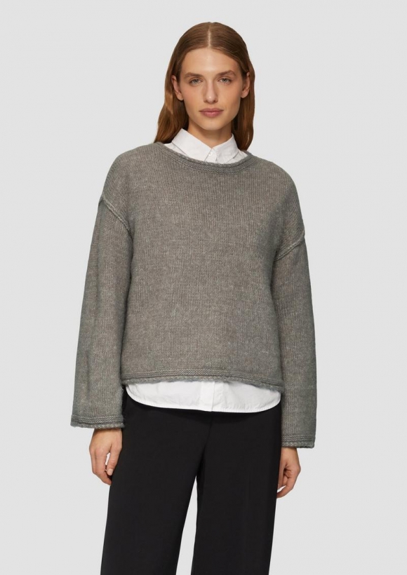 s.Oliver Strickpullover mit weiten Ärmeln im Relaxed Fit - karamell