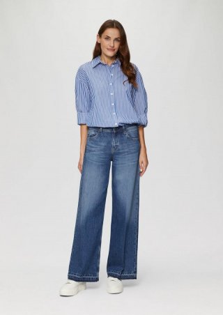 s.Oliver 360° Denim / Jeans Suri / Regular Fit / Low Rise / Wide Leg - blau