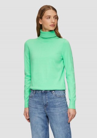 s.Oliver Feinstrickpullover mit Rollkragen - limettengrün
