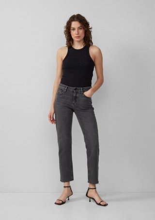 s.Oliver Ankle-Jeans Catie / Slim Fit / Mid Rise / Straight Leg - graphit