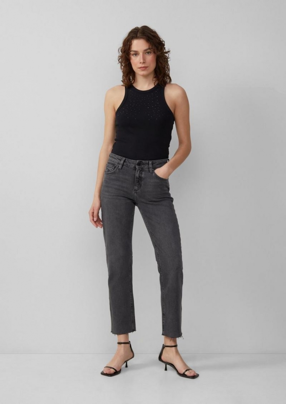 s.Oliver Ankle-Jeans Catie / Slim Fit / Mid Rise / Straight Leg - graphit