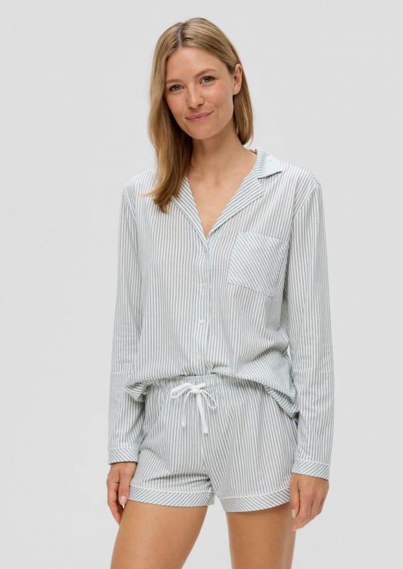s.Oliver Pyjamashorts mit Streifenprint - minze