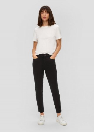 s.Oliver Slim: Hose aus Baumwollstretch - schwarz
