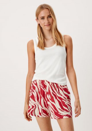 s.Oliver Pyjamashorts im Zebra-Muster - preiselbeere