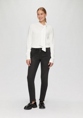 s.Oliver Jeans Betsy / Slim Fit / Mid Rise / Slim Leg / Ziernaht - anthrazit