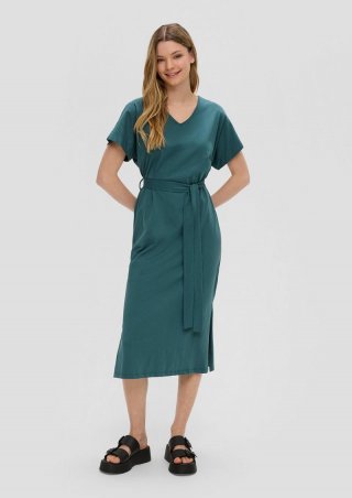 s.Oliver Kurzarm-Kleid aus Jersey - petrol