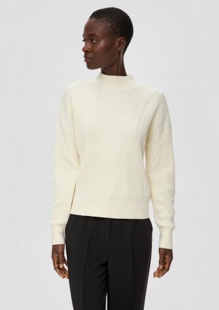 s.Oliver Strickpullover mit Strukturmuster - natur