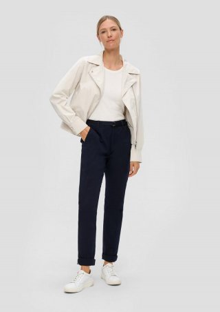 s.Oliver Regular: Chinohose mit Gürtel - navy