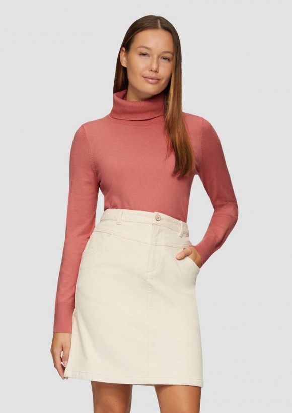 s.Oliver Weicher Rollkragenpullover aus Viskosemix - papaya