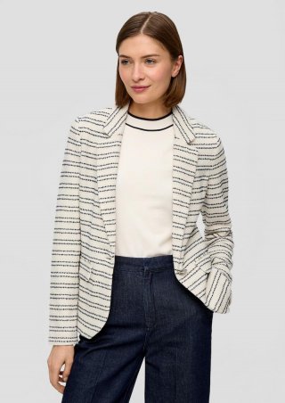 s.Oliver Sweatblazer mit Strukturmuster - ecru