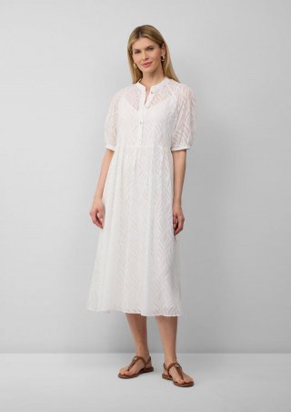 s.Oliver Semitransparentes Maxikleid mit Futter - ecru