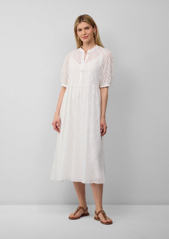 s.Oliver Semitransparentes Maxikleid mit Futter - ecru
