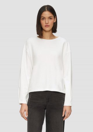 s.Oliver Sweatshirt mit Faltendetail am Ärmel - ecru