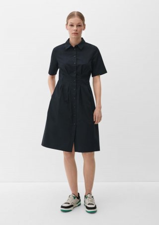 s.Oliver Kleid mit Kellerfalten - schwarz