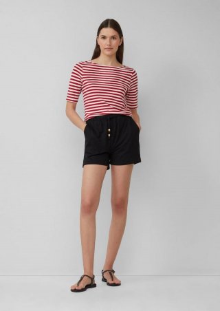s.Oliver Jersey-Shorts mit Elastikbund - schwarz