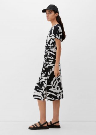s.Oliver Kleid aus Baumwollstretch - schwarz