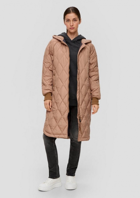 s.Oliver Oversize Mantel mit abgerundetem Saum - sandstein
