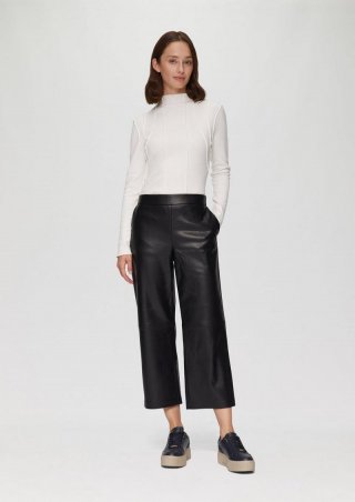 s.Oliver Culotte aus Lederimitat mit Nahtdetails - schwarz
