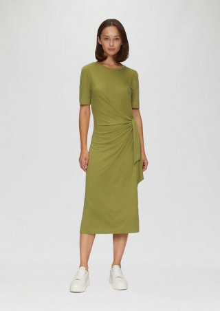 s.Oliver Midikleid aus Jersey mit Knoten-Detail - guacamole