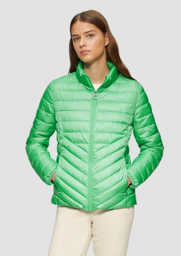 s.Oliver Leichte Steppjacke mit Stehkragen - limettengrün