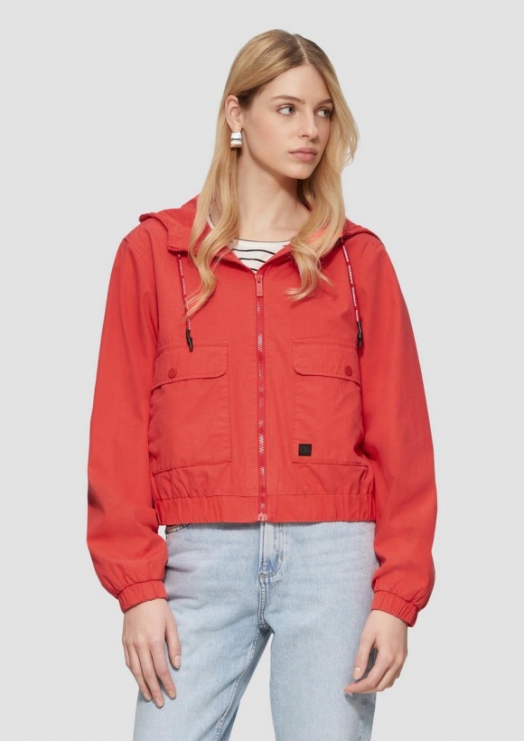 s.Oliver Blouson aus Baumwolle mit Kapuze - rot