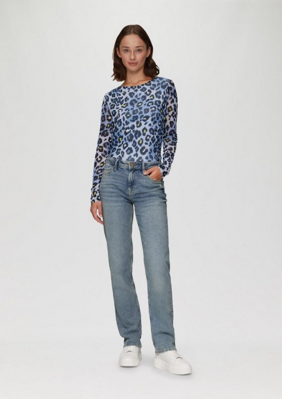 s.Oliver Jeans Karolin / Regular Fit / Mid Rise / Straight Leg / Used-Details - blau