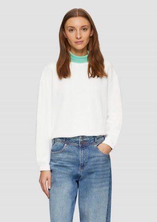s.Oliver Scuba-Sweatshirt aus Modalmix mit Faltendetail - ecru
