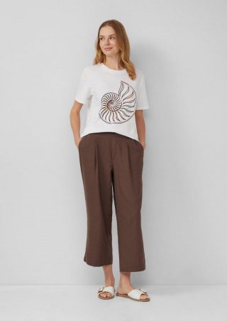 s.Oliver High-Rise Culotte aus Leinenmix im Relaxed Fit - mokka