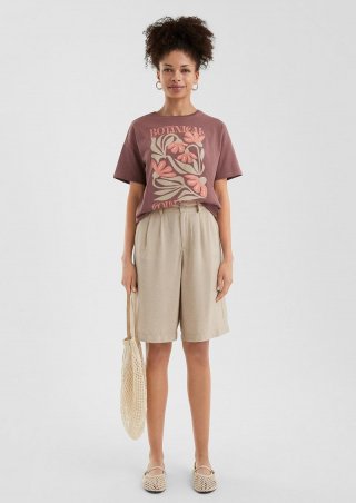 s.Oliver Leicht glänzende Bermuda aus Viskosemix - beige