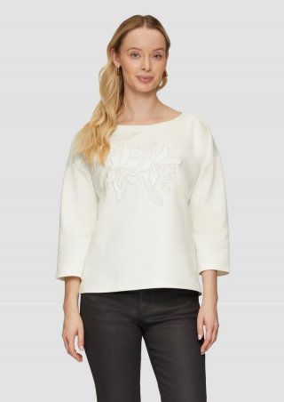 s.Oliver 3/4-Arm-Shirt aus Heavy Jersey mit Applikation - ecru