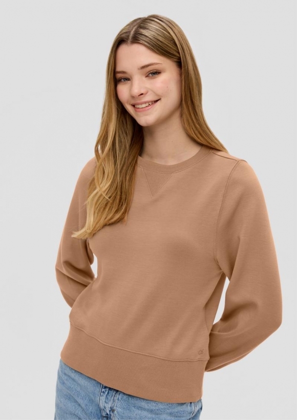 s.Oliver Sweatshirt aus Interlockjersey - sandstein