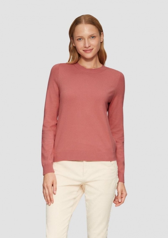 s.Oliver Strickpullover mit Rundhalsausschnitt - papaya