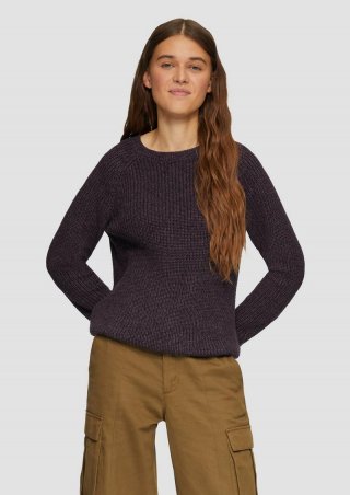 s.Oliver Melierter Strickpullover mit Raglanärmeln - lila