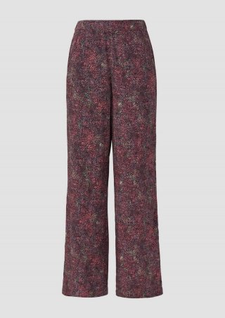 s.Oliver High-Rise-Hose mit Print aus Viskose - lavendel
