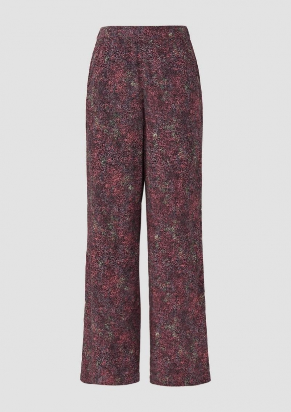 s.Oliver High-Rise-Hose mit Print aus Viskose - lavendel