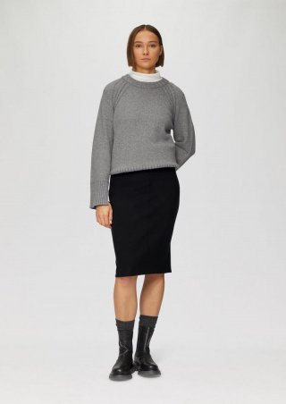 s.Oliver Weicher Midi-Rock aus Sweat - schwarz
