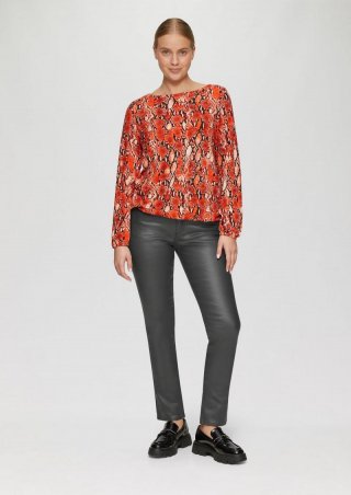 s.Oliver Jeans Betsy / Slim Fit / Mid Rise / Slim Leg / mit Coating - dunkelgrau
