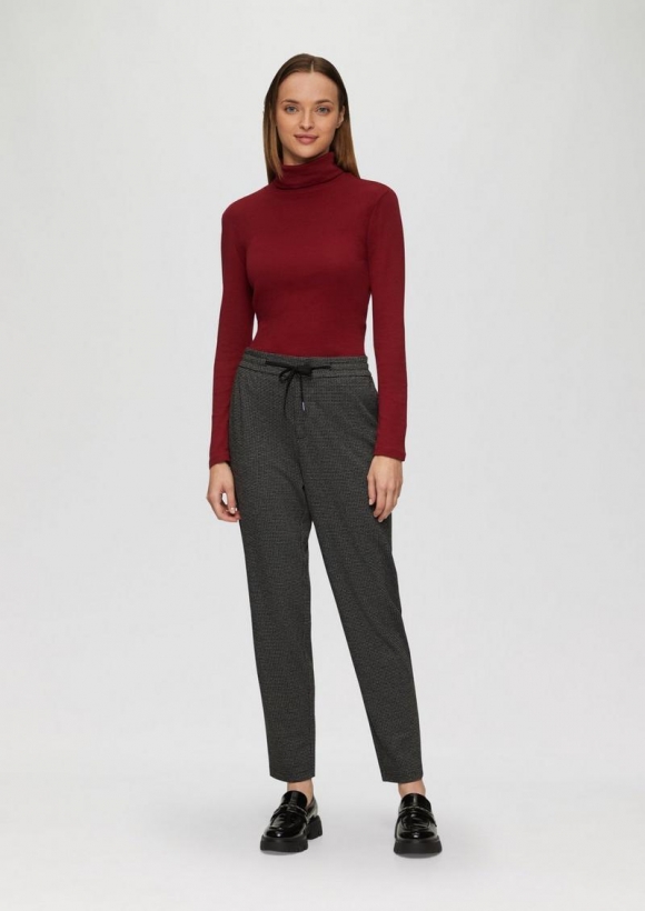 s.Oliver Elastische Jogpants mit Muster - schwarz