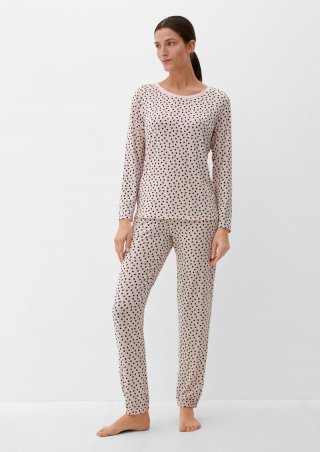 s.Oliver Pyjama-Set mit Herzchenmuster - perlmuttrosa