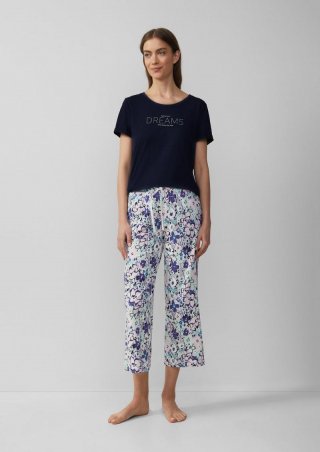 s.Oliver Culotte-Schlafhose mit All-over-Print - rosa
