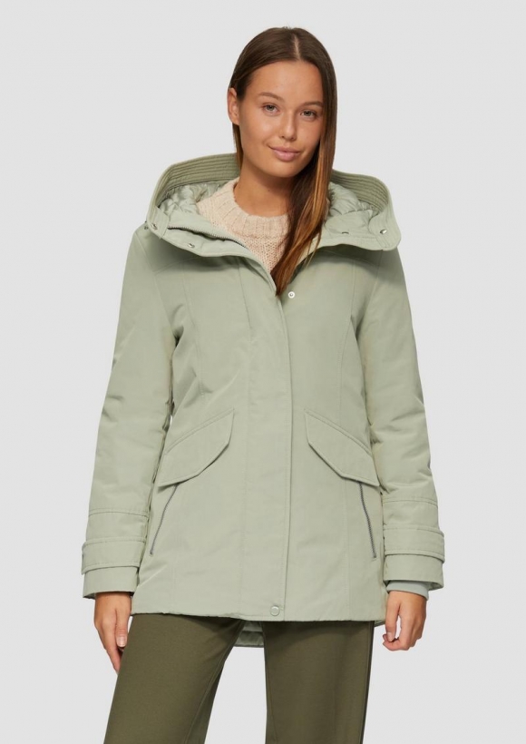 s.Oliver Sportive Jacke mit leichter Wattierung und Logo-Tape - helles olivgrün