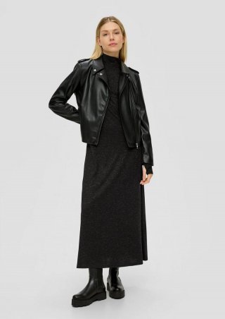 s.Oliver Langes Kleid mit Glitzer-Effekt - schwarz