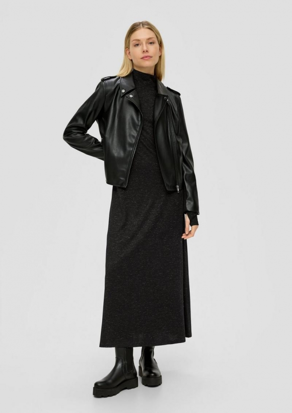 s.Oliver Langes Kleid mit Glitzer-Effekt - schwarz