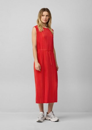 s.Oliver Gestreiftes Kleid im Relaxed Fit mit überschnittenen Schultern - rot