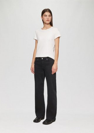 s.Oliver Jeans Catie/ Slim Fit / Mid Rise / Wide Leg / Superstretch / Offener Saum - schwarz