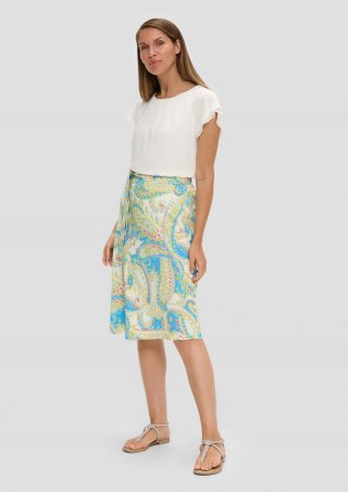 s.Oliver Viskoserock mit All-over-Print - ecru