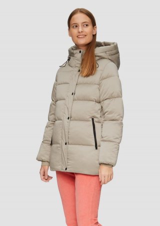 s.Oliver Pufferjacke in Satin-Optik - helles beige